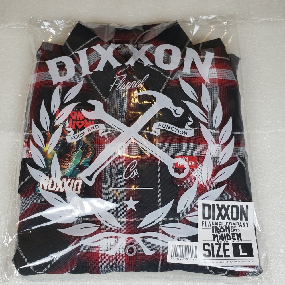 NWT Dixxon Men's Large "Iron Maiden 50th Anniversary" Flannel Shirt - Picture 12 of 12